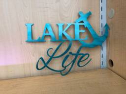 Lake Life Metal Wall Art With Anchor Weatherproof Outdoor Decor - thumbnail 1