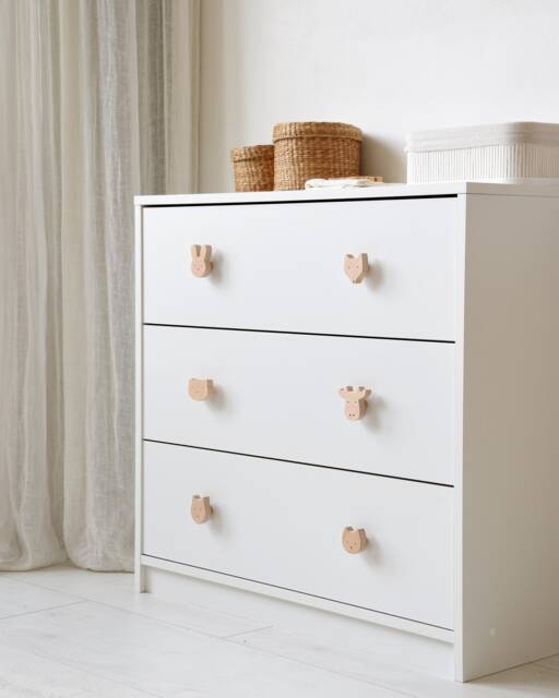 Nursery Dresser Knobs, Forest Animal Pulls For Kids Room Drawers - Woodland, Set Of 6 - image 1