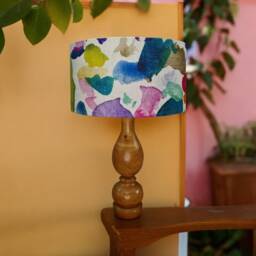 Bluebellgray Portree Drum Lampshade Handmade Colorful Abstract Fabric - thumbnail 2