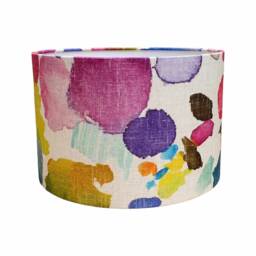Bluebellgray Portree Drum Lampshade Handmade Colorful Abstract Fabric - thumbnail 1