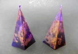 Pyramid Candle, Purple Candle, Black Candles, Handmade - thumbnail 1