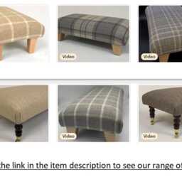 Large Chesterfield Footstool in Linen Coffee Table Plain Fabric Large Footstool. Chesterfield Ottoman Deep Button On Castor Legs - thumbnail 4