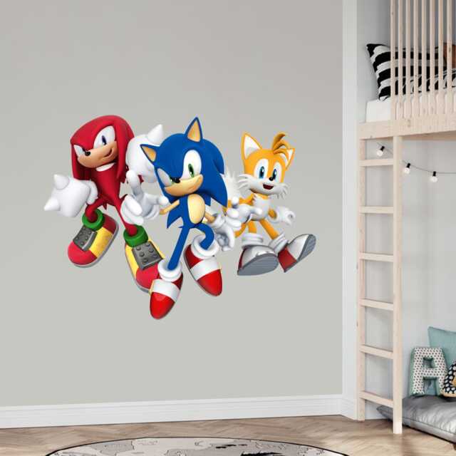 Sonic The Hedgehog Wall Sticker - Knuckles & Tails in Air Art - image 1