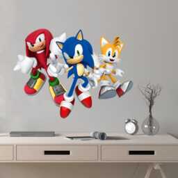 Sonic The Hedgehog Wall Sticker - Knuckles & Tails in Air Art - thumbnail 2