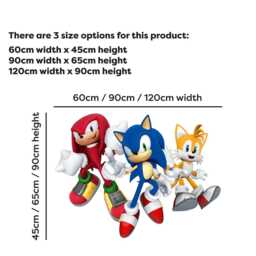Sonic The Hedgehog Wall Sticker - Knuckles & Tails in Air Art - thumbnail 3