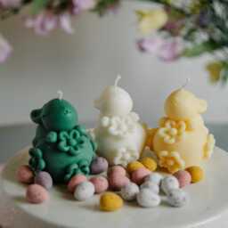 Easter Duck Candle - Handmade Pastel Spring Home Decor - thumbnail 4