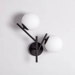 Raim - Black Glass Wall Sconce Modern Handcrafted 2-Light Fixture