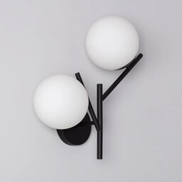 Raim - Black Glass Wall Sconce Modern Handcrafted 2-Light Fixture - thumbnail 2