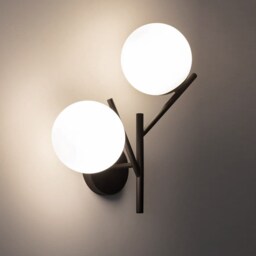 Raim - Black Glass Wall Sconce Modern Handcrafted 2-Light Fixture - thumbnail 3