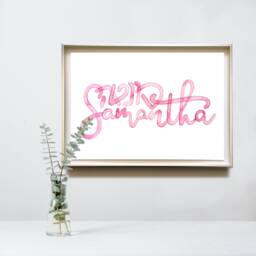 Name Blessing Watercolor Calligraphy Painting > Nursery Sign, Bat Mitzvah Gift, Jewish Wall Decor - thumbnail 1