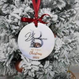 Personalization Baby's 1st Christmas Ornament, Custom Baby Name Gift, Initial Hanging Decoration - thumbnail 3