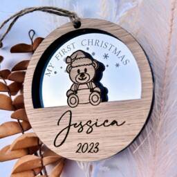 Personalised Baby My First Christmas Tree Decoration Xmas Gift 2025 1st Bauble New Boy, Girl - thumbnail 3