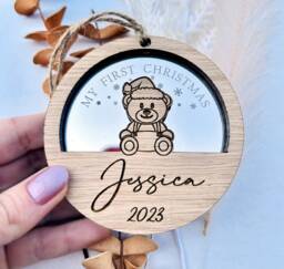 Personalised Baby My First Christmas Tree Decoration Xmas Gift 2025 1st Bauble New Boy, Girl - thumbnail 1
