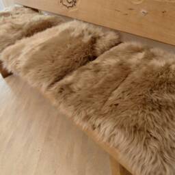 Seat Cover/Pad Made Out Of Natural Lambskin Sheepskin Colour Taupe - Grey/Brown 42cm X - thumbnail 3