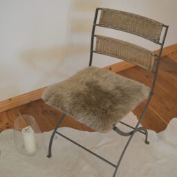 Seat Cover/Pad Made Out Of Natural Lambskin Sheepskin Colour Taupe - Grey/Brown 42cm X - thumbnail 2
