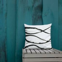 Abstract Black & White Lumbar Pillow Modern Home Decor - thumbnail 4