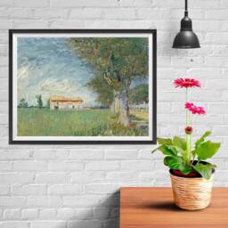 Vincent Van Gogh Art Reproduction Posters - Poster Printing Wall Print For Home Office Decor Farmhouse in A Wheatfield - thumbnail 2
