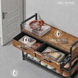 Hall Tree With Shoe Bench, Coat Rack Entryway Furniture, Storage Bench Hooks, Drawers & Rack, Industrial Hallway Organizer - thumbnail 3