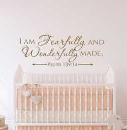 Psalm 13914 Wall Decal - Bible Verse I Am Fearfully & Wonderfully Made P103 - thumbnail 1