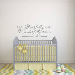 Psalm 13914 Wall Decal - Bible Verse I Am Fearfully & Wonderfully Made P103 - thumbnail 2
