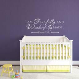 Psalm 13914 Wall Decal - Bible Verse I Am Fearfully & Wonderfully Made P103 - thumbnail 3