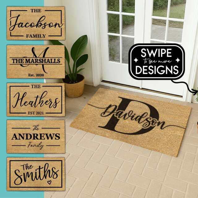 Monogram Initial Doormat - Personalized Coir Welcome Mat Family Last Name Door Housewarming/Wedding Gift New Homecustom - image 1