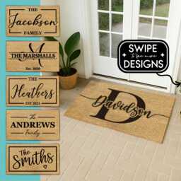Monogram Initial Doormat - Personalized Coir Welcome Mat Family Last Name Door Housewarming/Wedding Gift New Homecustom - thumbnail 1