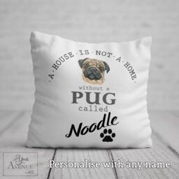 Personalised Pug Cushion Dog Mum Birthday Gift Dogs Name Pillow Pug Owner Present Lover Her Cute Puppy Home Decor - thumbnail 1