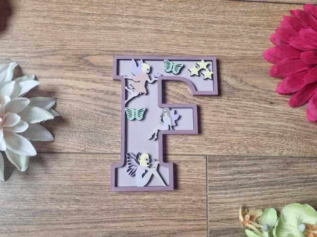 Personalised Fairy Letter Woodland Nursery Decor, Kids Name Sign - image 1
