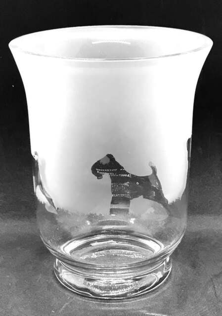 Airedale Terrier Frieze Clear Glass Vase - 14.5cm, Boxed - image 1