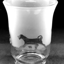 Airedale Terrier Frieze Clear Glass Vase - 14.5cm, Boxed - thumbnail 2