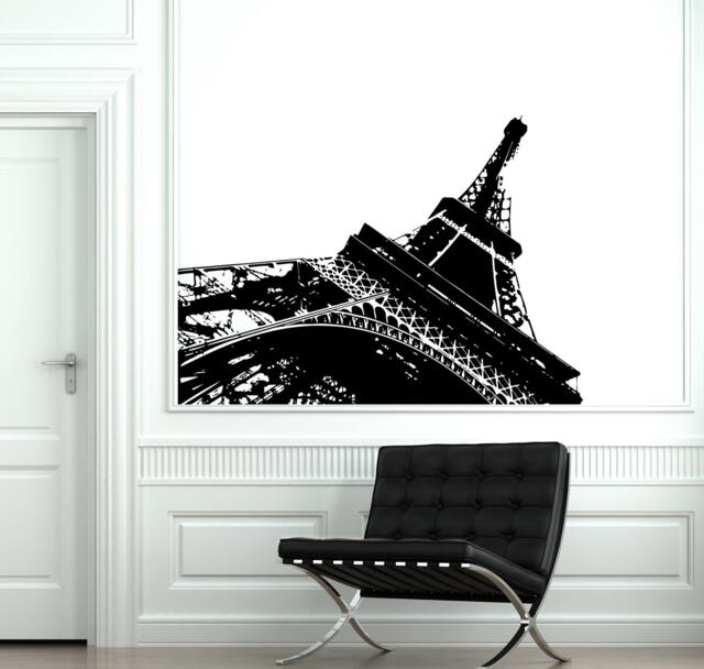 Wall Decal Paris Eiffel Tower Modern Abstract Vinyl Sticker 1819Dz - image 1
