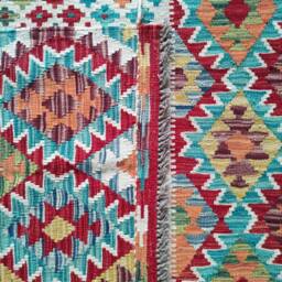 Kilim Rug Classic, Handmade Artisan Afghan Turkish Aztec Sheep Natural Wool 205x148 cm - thumbnail 3
