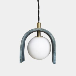 Tansy Minimalist Organic Ceramic Pendant Blue Earth 5.5 - thumbnail 2