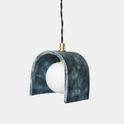 Tansy Minimalist Organic Ceramic Pendant Blue Earth 5.5 - thumbnail 1