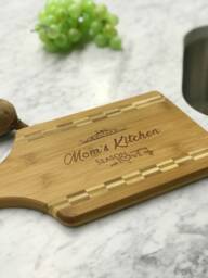 "Personalized Paddle Shaped Bamboo Cutting Board 13 1/2"" X 7"
