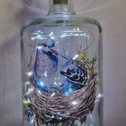 Woodpigeon Bottle Lamp, Unique Pigeon Light Up Gift For Nature Lover - thumbnail 3