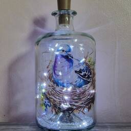Woodpigeon Bottle Lamp, Unique Pigeon Light Up Gift For Nature Lover - thumbnail 2