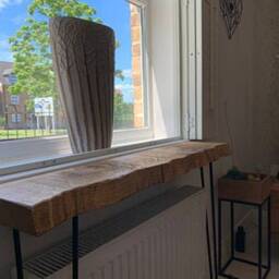 106cm Height Live Edge Console Table With Hairpin Legs Rustic Hallway 102cm UK 48 Hours Dispatch/48 Delivery - thumbnail 2