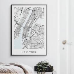 New York Map Print - Minimal City Poster Art Usa - thumbnail 2