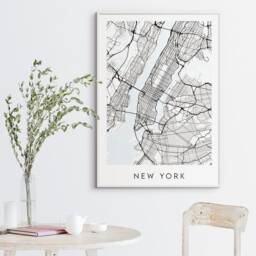 New York Map Print - Minimal City Poster Art Usa - thumbnail 3