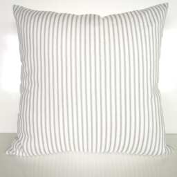 Gray Stripe Pillows Black Ticking Stripe Pillow Covers Red, Blue Pillows 16 18x18 20 All Sizes. Farmhouse - thumbnail 3