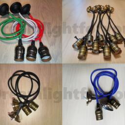 Pendant Lighting Hanging Lamp Custom Light For Pub, Restaurant, With Fabric Cord, Bar Loft Pendant Retro - thumbnail 2
