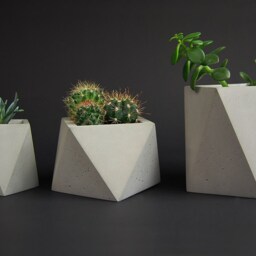 Concrete Planter, Planter Pots, Small Scandinavian Minimalist Style, Table Decor, Gift For Her, Black Pots, Home Decor - thumbnail 2