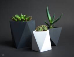 Concrete Planter, Planter Pots, Small Scandinavian Minimalist Style, Table Decor, Gift For Her, Black Pots, Home Decor - thumbnail 1