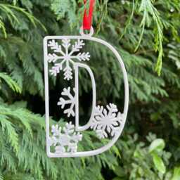 Snowflake Stocking Tag, Name Christmas Place Setting, Label, Initial Gift Monogram Boho - thumbnail 1