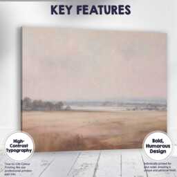 Muted Pastel Countryside Field Landscape Canvas Wall Art Print Decor Picture Ready To Hang - thumbnail 1