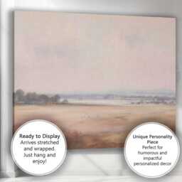 Muted Pastel Countryside Field Landscape Canvas Wall Art Print Decor Picture Ready To Hang - thumbnail 3