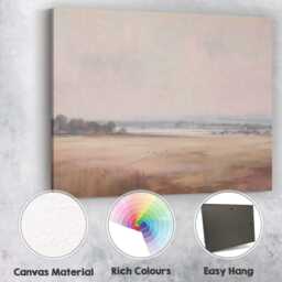 Muted Pastel Countryside Field Landscape Canvas Wall Art Print Decor Picture Ready To Hang - thumbnail 2