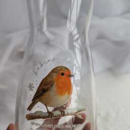 Personalised Christmas Robin Memory Candle & Vase Set - Robins Appear When Loved Ones Are Near in Loving Gift Remembrance - thumbnail 3